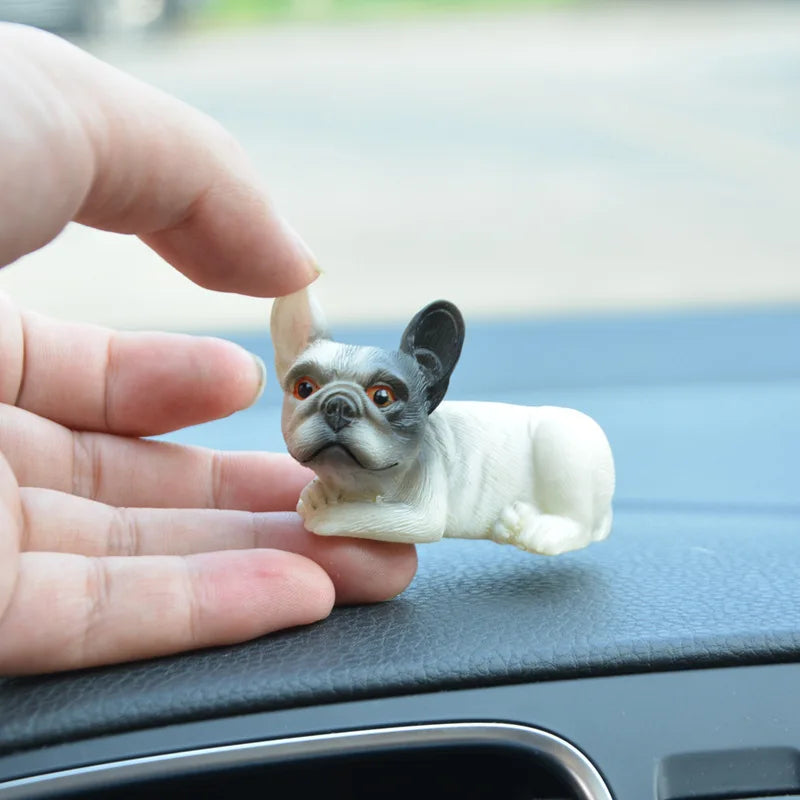 French Bulldog Car Ornament – Cute Dog Dashboard Decoration