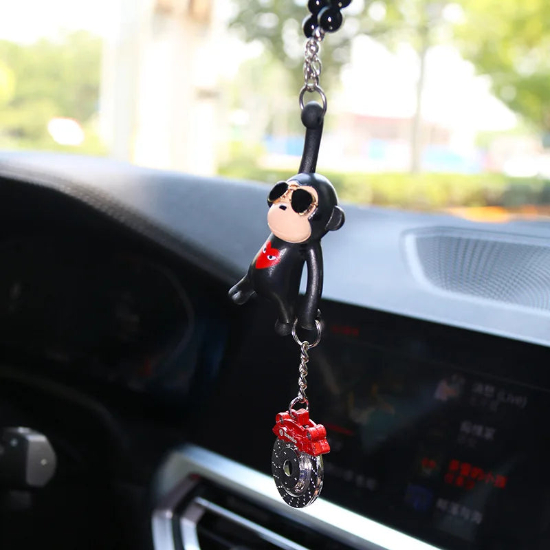 Funny Monkey Car Pendant – Rearview Mirror Hanging Decoration