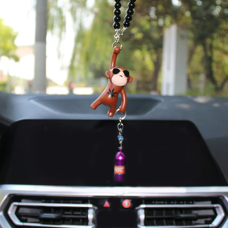 Funny Monkey Car Pendant – Rearview Mirror Hanging Decoration