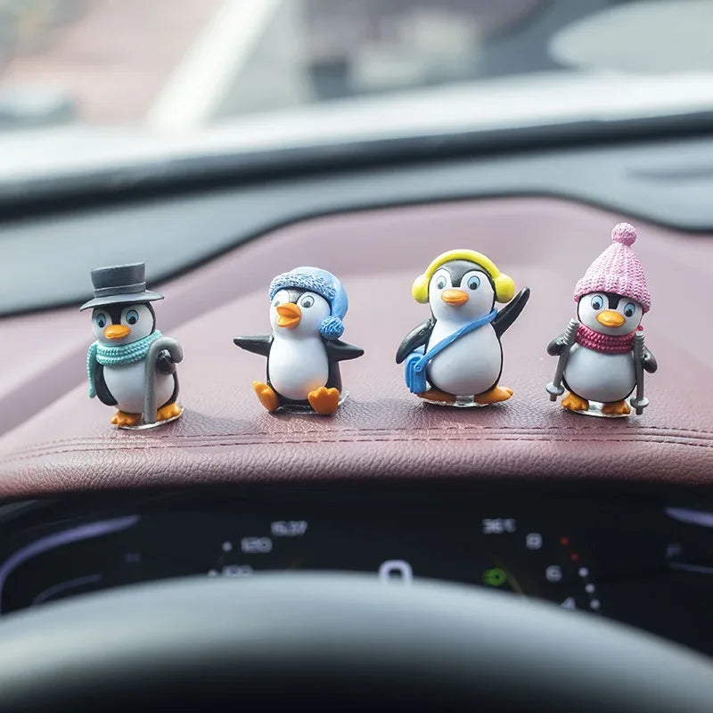 Cartoon Penguin Car Ornament – Cute Dashboard Decoration