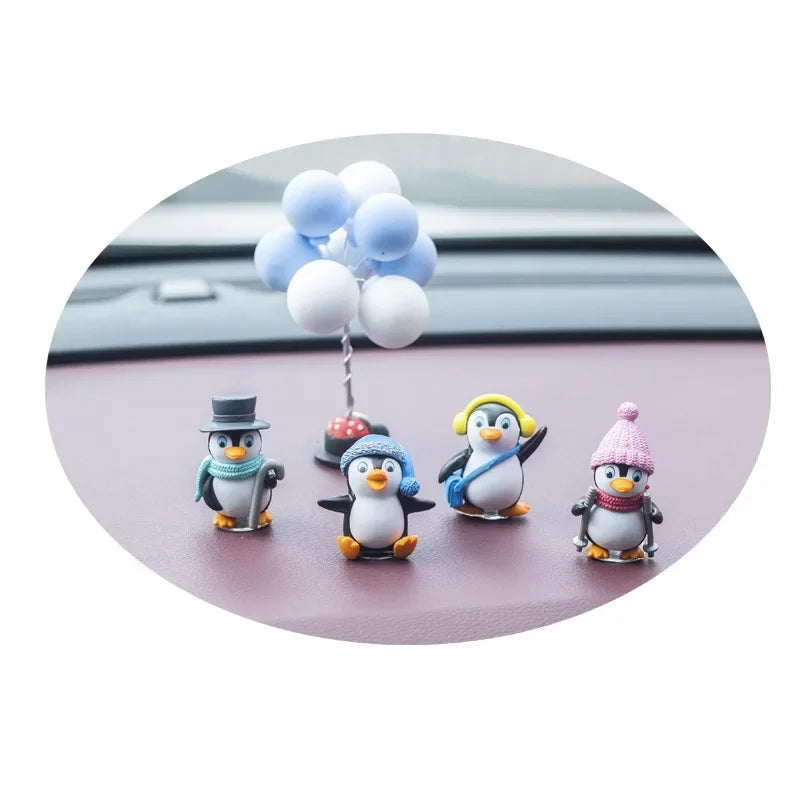 Cartoon Penguin Car Ornament – Cute Dashboard Decoration
