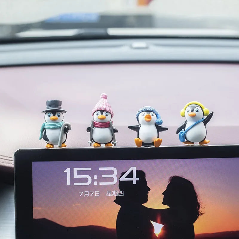 Cartoon Penguin Car Ornament – Cute Dashboard Decoration