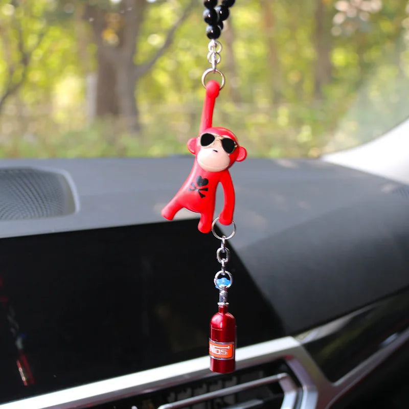 Funny Monkey Car Pendant – Rearview Mirror Hanging Decoration