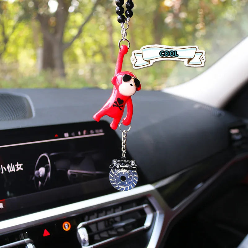 Funny Monkey Car Pendant – Rearview Mirror Hanging Decoration