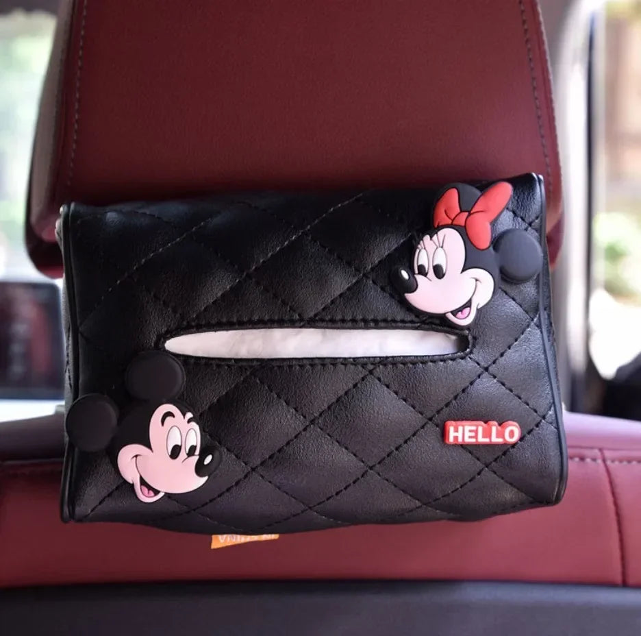 Cartoon Car Tissue Box – Strawberry Bear & Mickey Minnie Visor Holder