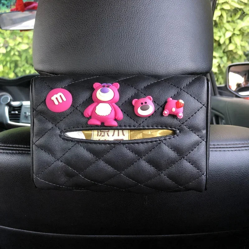 Cartoon Car Tissue Box – Strawberry Bear & Mickey Minnie Visor Holder