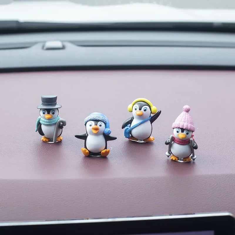 Cartoon Penguin Car Ornament – Cute Dashboard Decoration