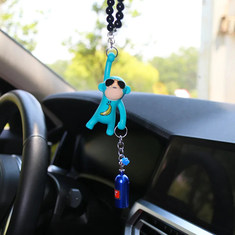 Funny Monkey Car Pendant – Rearview Mirror Hanging Decoration