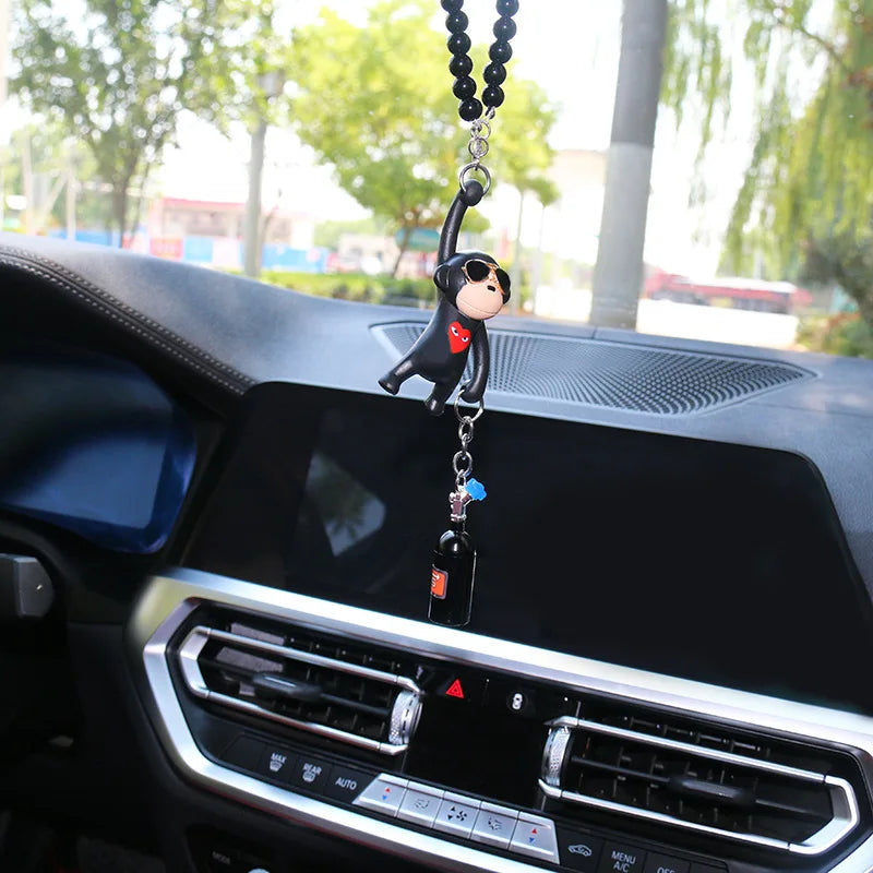 Funny Monkey Car Pendant – Rearview Mirror Hanging Decoration
