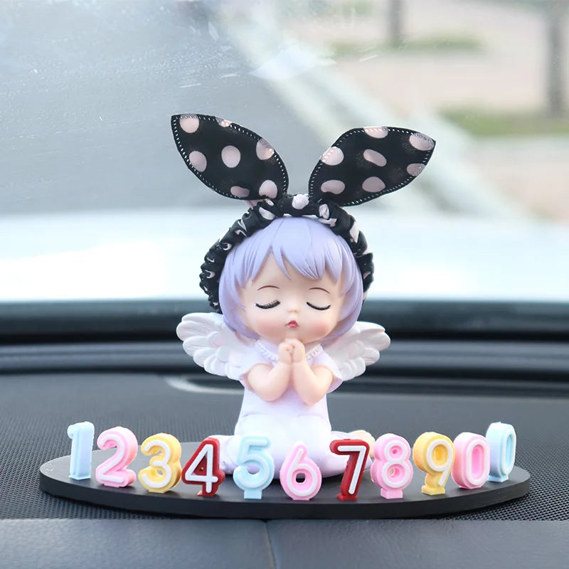 Car Cartoon Parking Number Plate – Cute Anime Ornament
