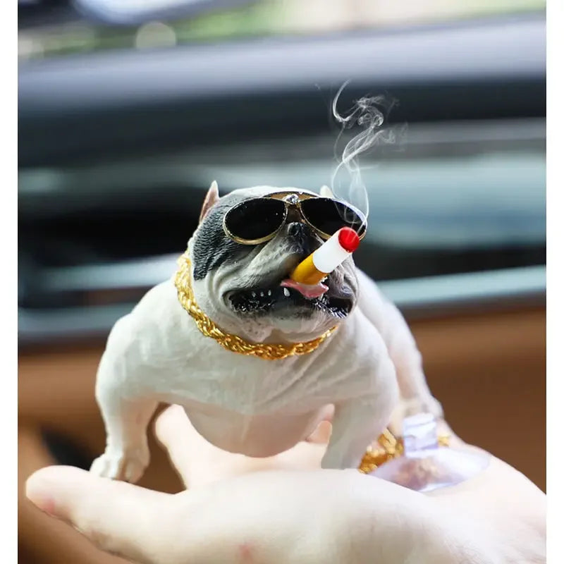 Bulldog Car Ornament – Creative Dog Dashboard Decoration