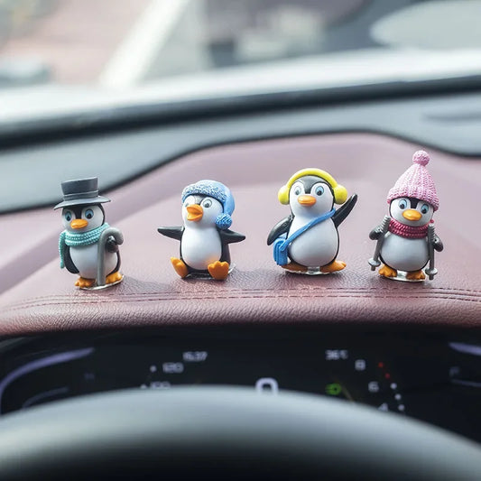 Cartoon Penguin Car Ornament – Cute Dashboard Decoration