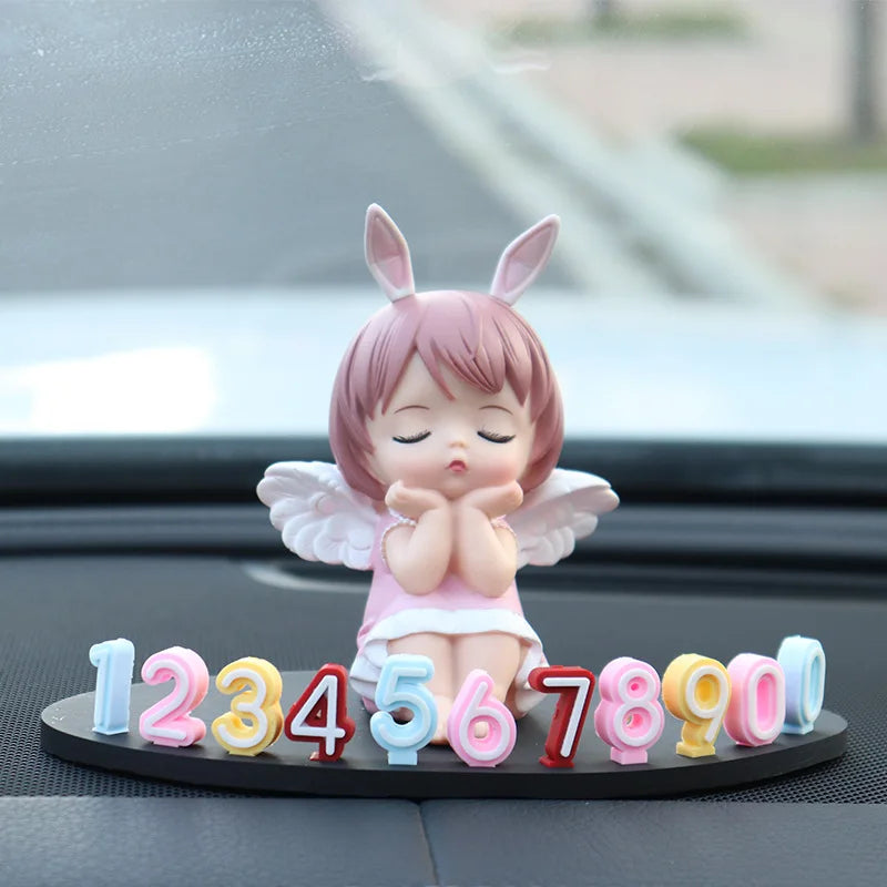 Car Cartoon Parking Number Plate – Cute Anime Ornament