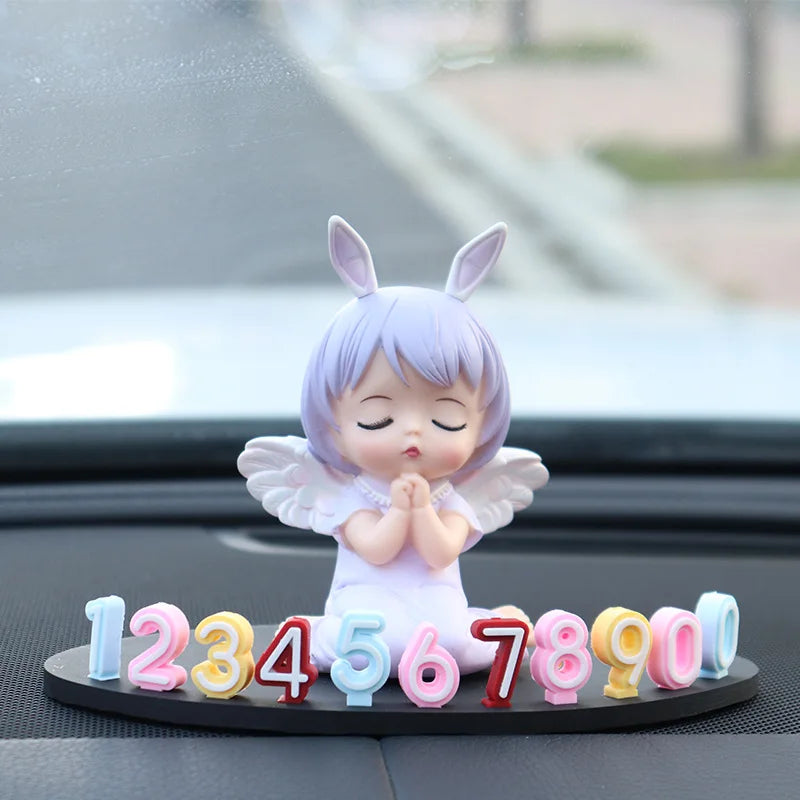 Car Cartoon Parking Number Plate – Cute Anime Ornament