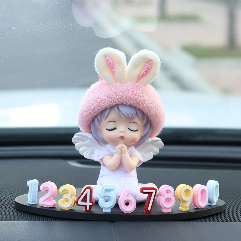 Car Cartoon Parking Number Plate – Cute Anime Ornament