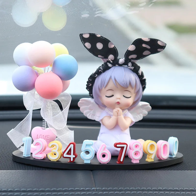 Car Cartoon Parking Number Plate – Cute Anime Ornament