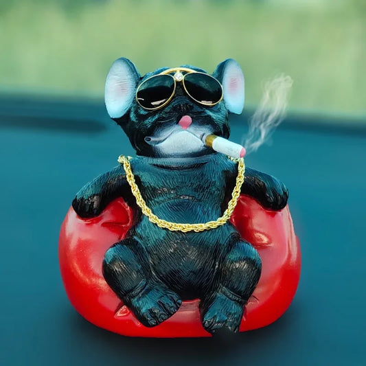 Bulldog Car Ornament – Creative Dog Dashboard Decoration
