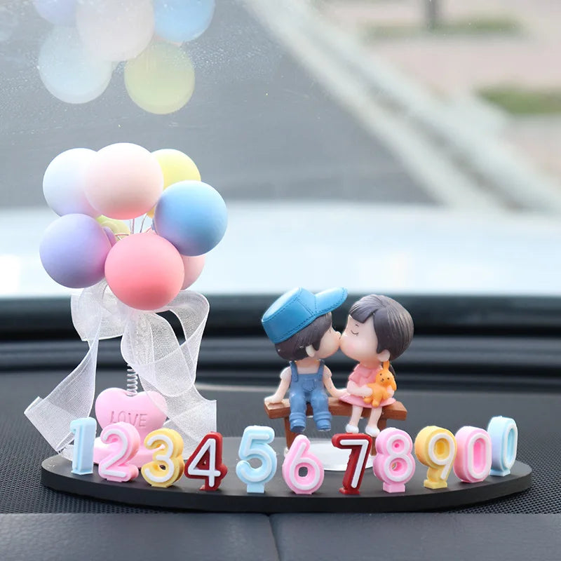 Car Cartoon Parking Number Plate – Cute Anime Ornament