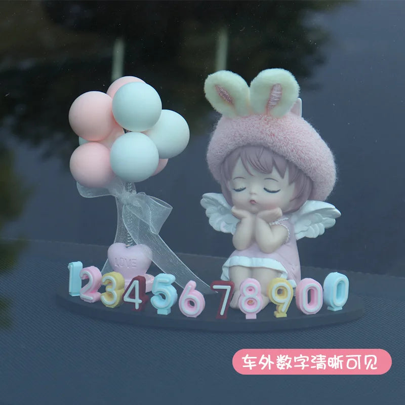 Car Cartoon Parking Number Plate – Cute Anime Ornament