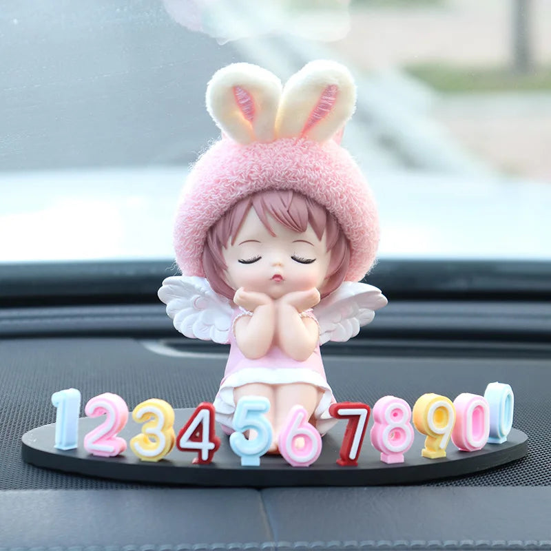 Car Cartoon Parking Number Plate – Cute Anime Ornament