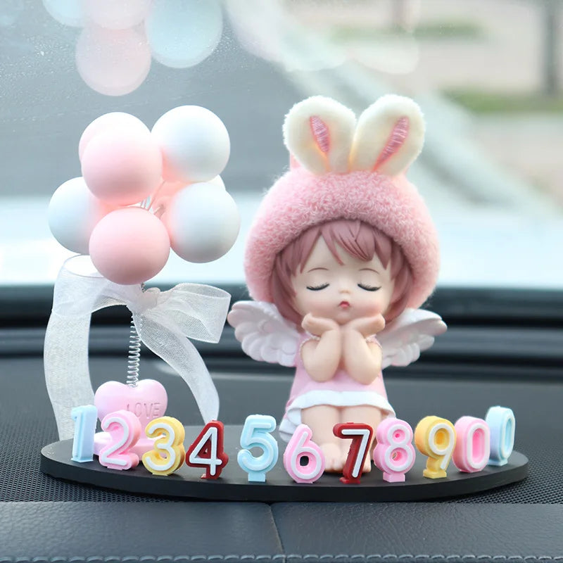 Car Cartoon Parking Number Plate – Cute Anime Ornament